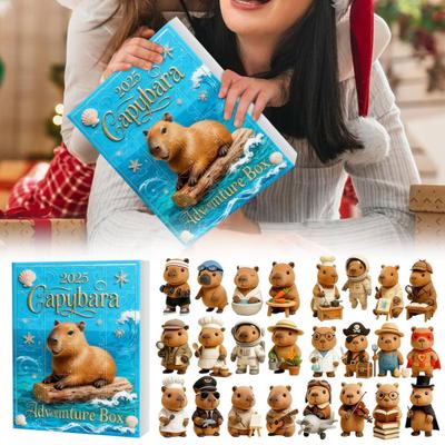 Christmas Pendant Cartoon Capybara Shape Ornament 24 Days Christmas Countdown Calendar Festive Holiday Decor