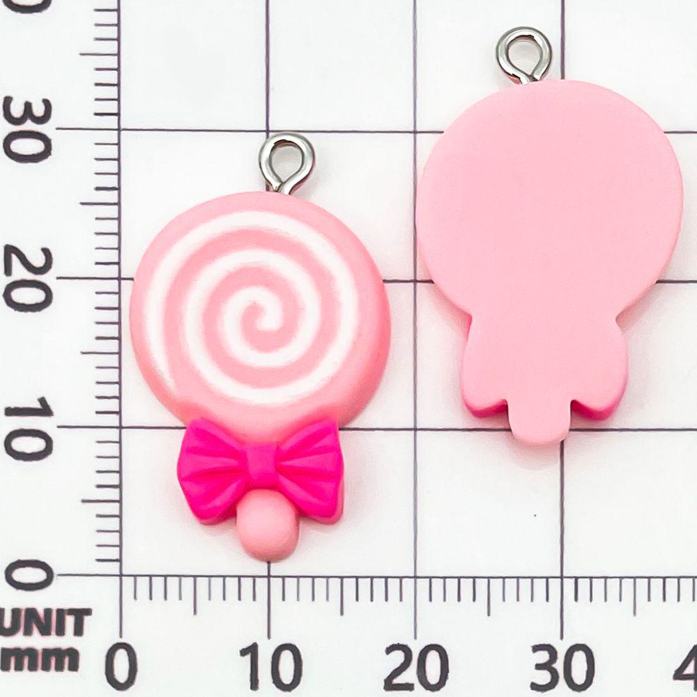 10 Multicolor Resin Bow Lollipop Charms for DIY Jewelry