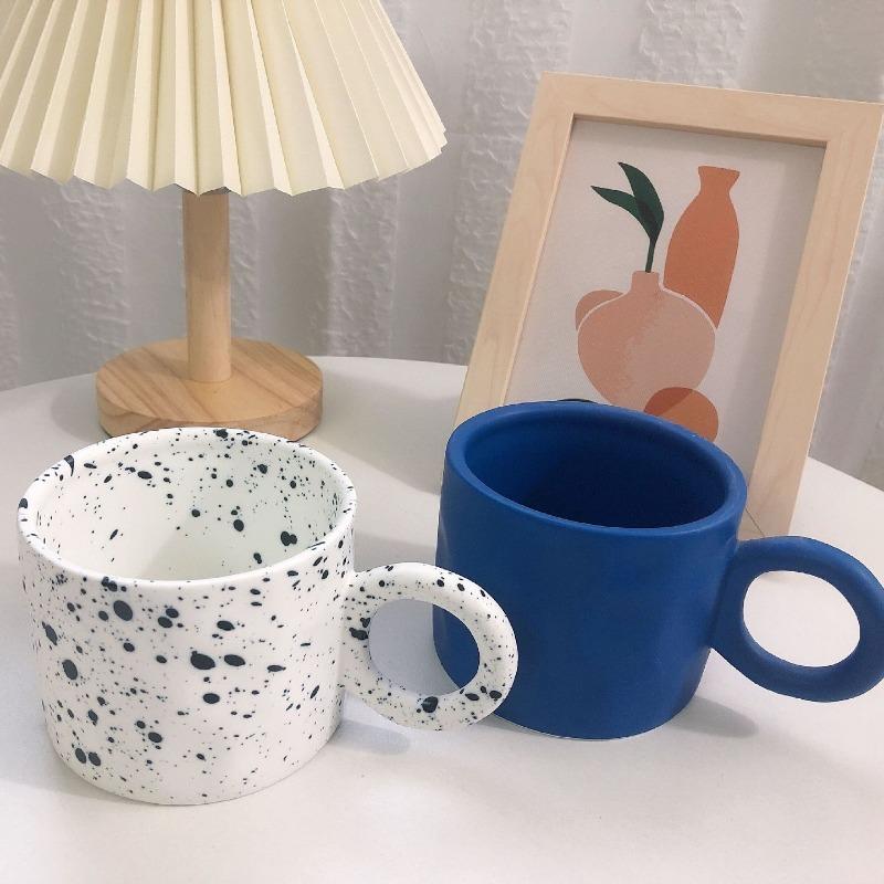 Fatty Mug Korean Style Design Splash Ink Ceramic Cup Spot Mugs Simple Coffee Mug Couple Cups Coffee Mugs Tea Drinkware