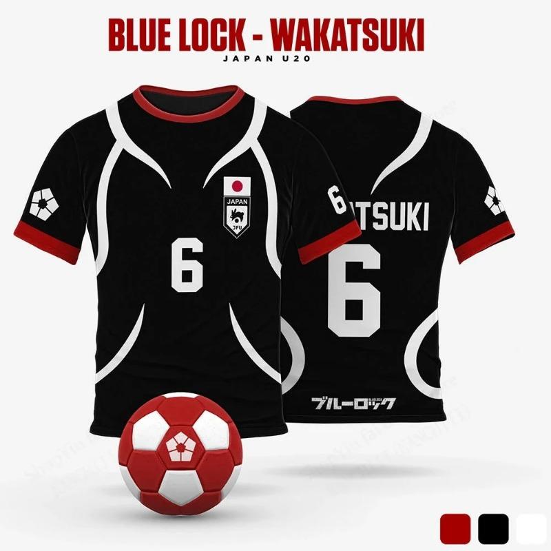 Herren Blue Lock Anime Trikot Sae Itoshi Cosplay 3D Druck T-Shirt Mode Oversized