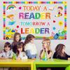 Read Bulletin Board Decorations Set Back To School Reading Classroom Decoration Today a Reader Tomorrow a Leader Paper Cutouts Welcome Bulletin Board