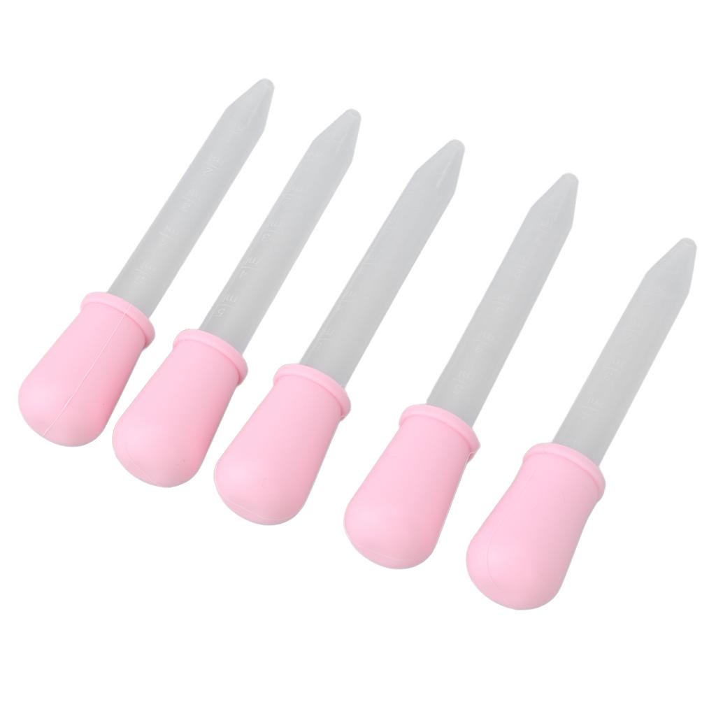 5 Stück Transferpipetten DIY Transparent Kalibrierte Tropfpipette für Epoxidharz Laborexperiment (Rosa)