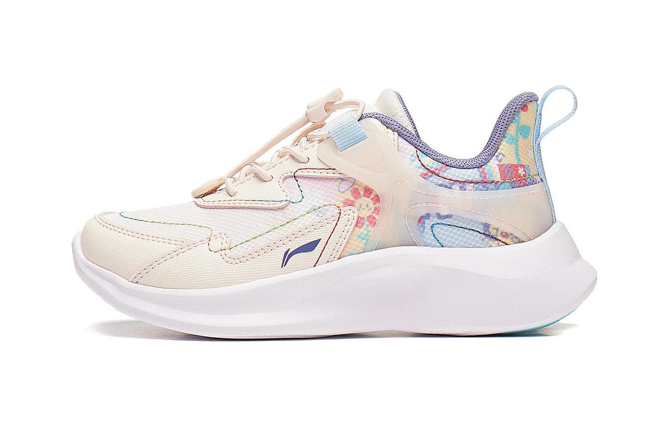 Li Ning YOUNG Slip Resistant Slip Resistant Kids Lifestyle Shoes Pink Purple Children Aged 3 7 Years Old YKNT128-4 26