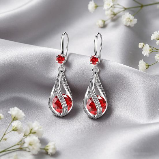 Yousheng 1 Pair Drop Earrings Cubic Zirconia Waterdrop Shape Long Earrings Lightweight Smooth Surface Hook Earrings Banquet Dance