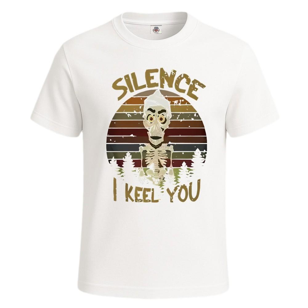 Silence i kill you scary skeleton novelty mens t shirt funny party shirt top 2XL