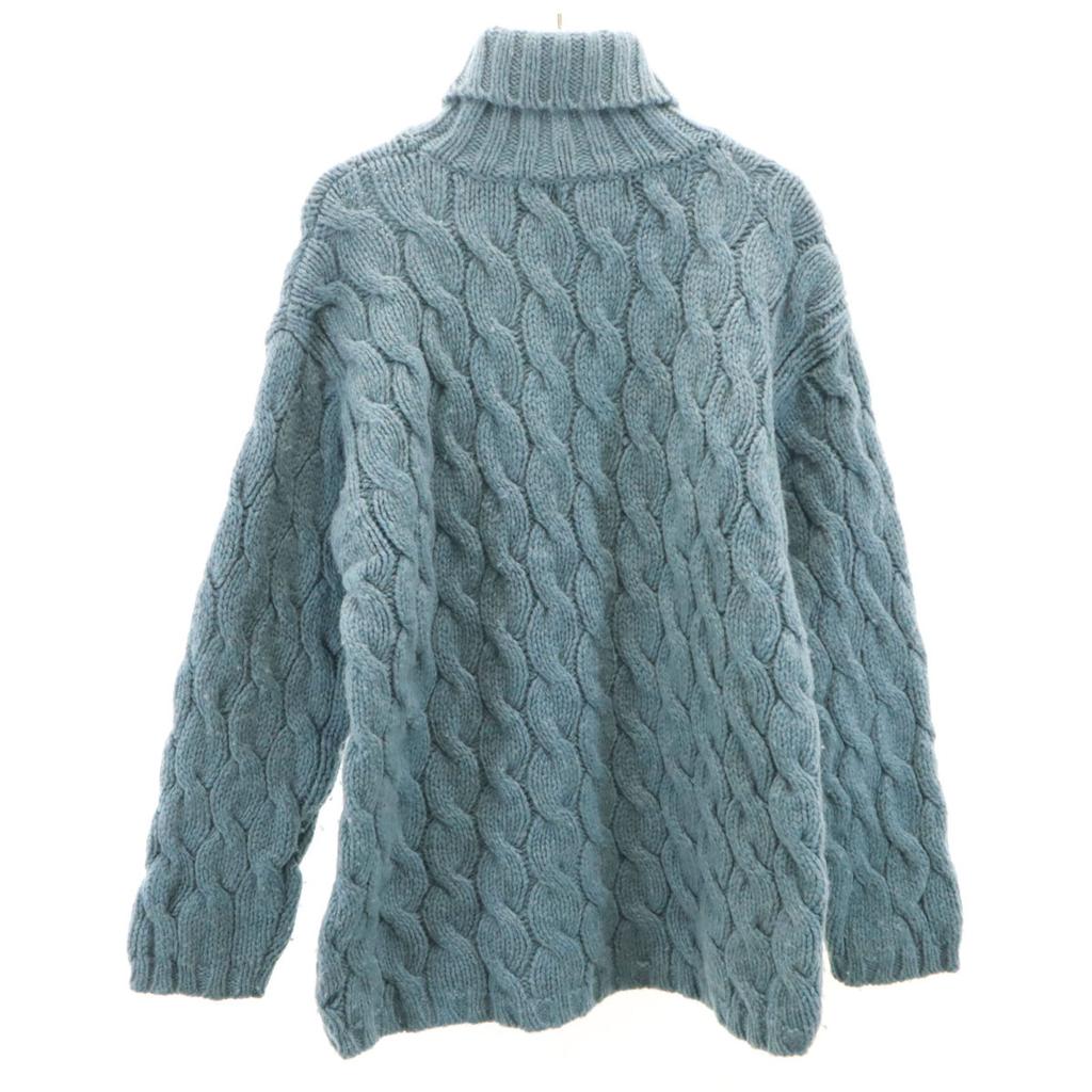 L.L.Bean 90s Old 3D Long sleeve turtleneck sweater S Blue Knit Outdoor Women Used