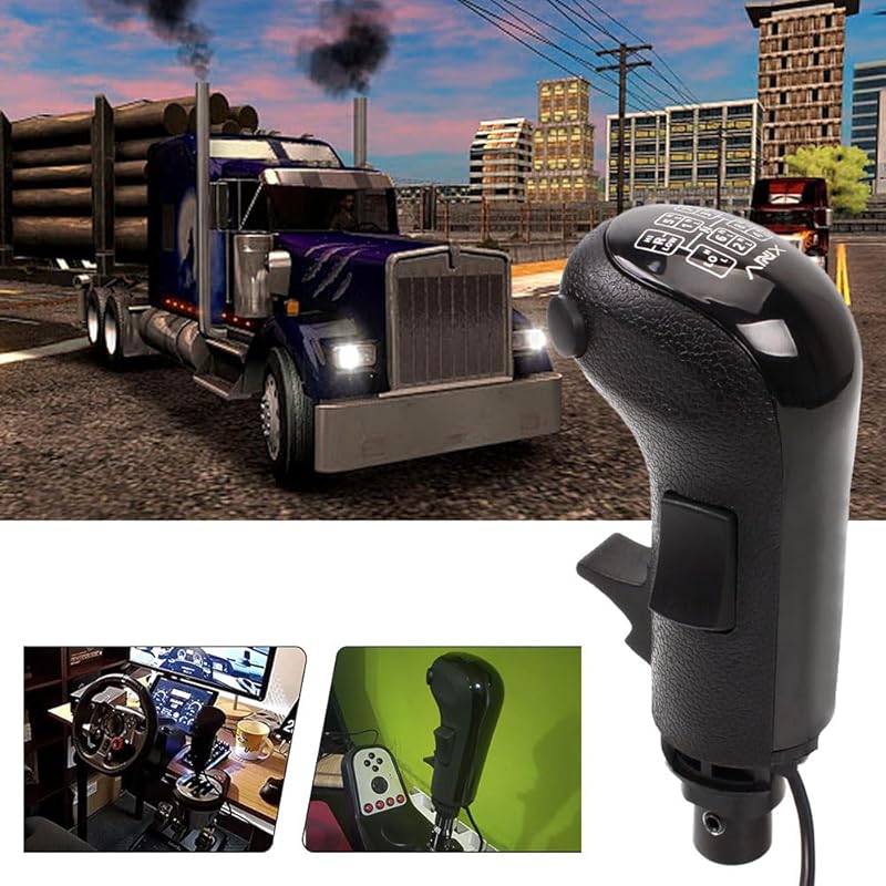 RASTP USB American Truck Simulator Shifter, Gearshift Knob for ATS & ETS2 Games Compatible with Logitech G27 G29 G920 Thrustmaster TH8A Fanatec SQ,