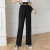Women's Black Ice Silk Wide Leg Pants - Small Size, Sun-Protective, Loose, Draped, Cool Casual Wear