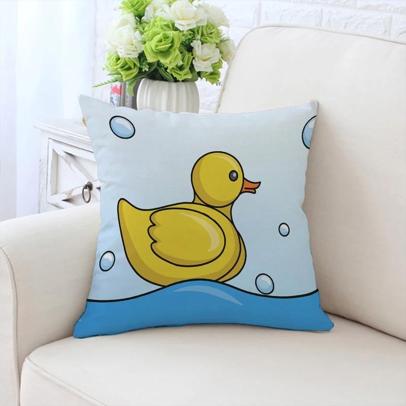 Little Yellow Duck Pattern Pillowcase Car Ornaments Office Living Room Sofa Home Pillowcase