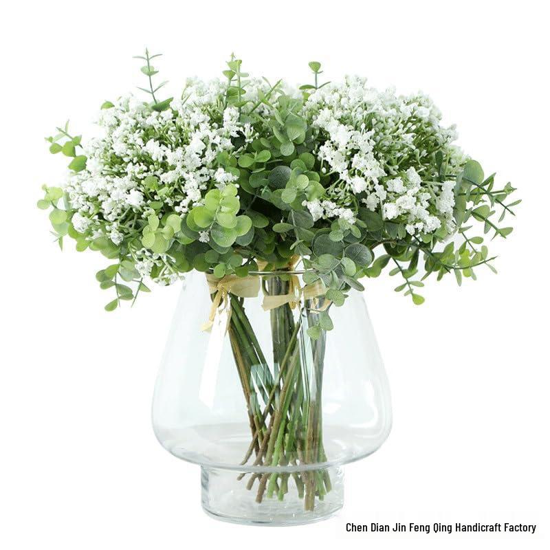 Eucalyptus & Gypsophila Artificial Flowers Bunch for Home, Wedding, and Landscaping Décor