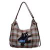 Large Capacity Premium Tote Bag Women's Bag 2025 New Woolen Plaid Tote Bag Fashion Backpack