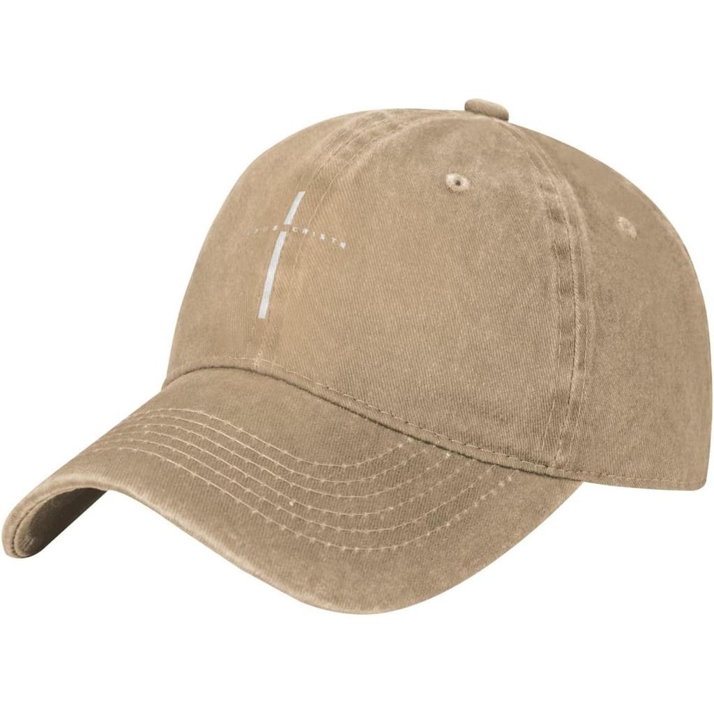 Christian Cross Baseball Cap Washed Cotton Dad Hat Low Profile Adjustable Unisex Sun Hat