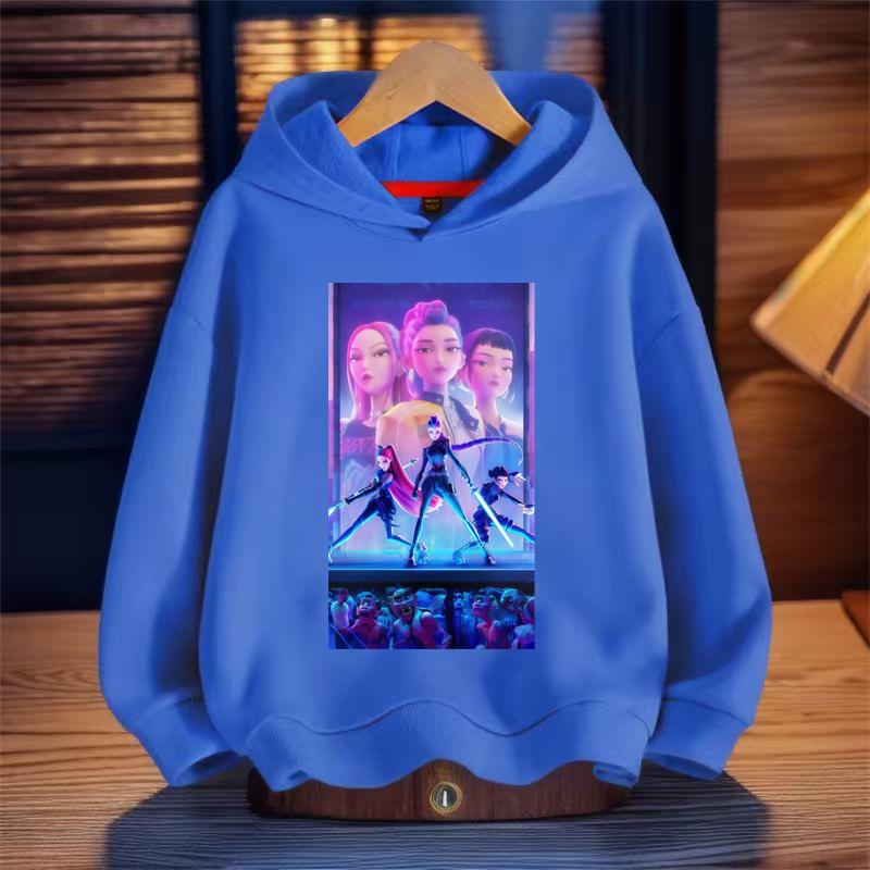 Nieuwe KPop Duiveljager Bedrukte Hoodie Kindermode Herfst/Winter Hoodie Meisje Schattig Sportkleding Top