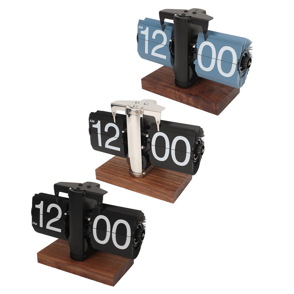 Vintage Automatic Flip Mechanical Clock Battery Powered Flip Desktop Clock Vintage Flip Clock for Home Office Room Decoration