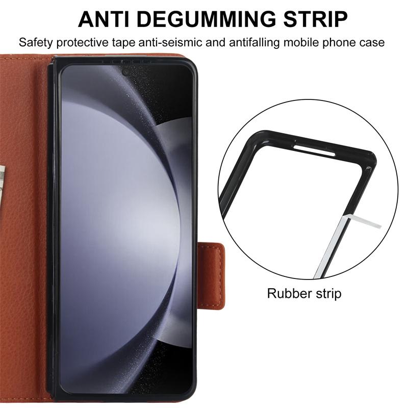 Pro Samsung Z Fold 6 Kožená Skládací vložka na kartu Slot pro pero Pouzdro na telefon Pro Galaxy Z Fold 5 Z Fold 3 4 Flip Multifunkční stojánek