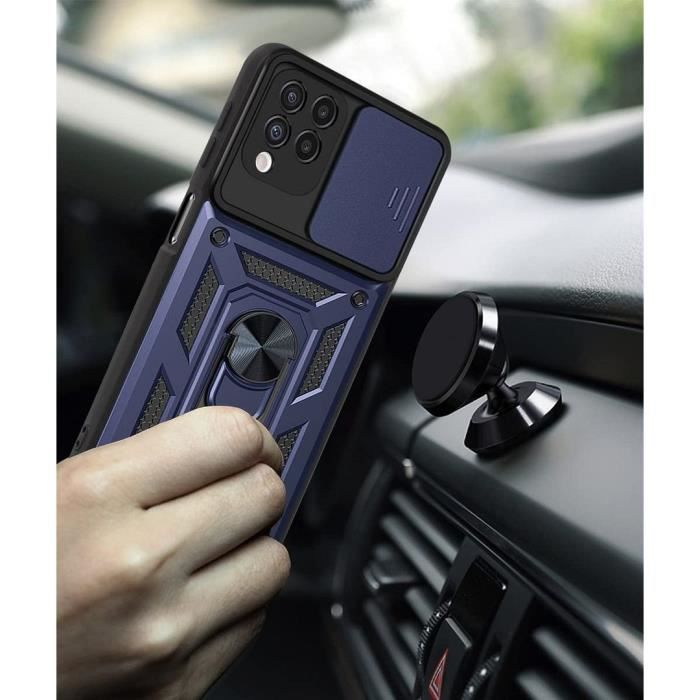 Coque de Protection - PROSHOP - Samsung A12 - Rigide - Verre trempé - Bleu Marine