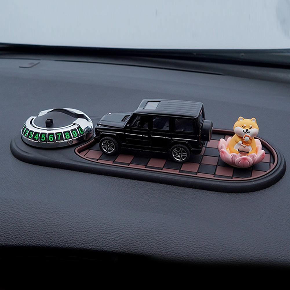 Multifunctional Car Anti-Slip Mat Mobile Phone Holder Car Dash Grip Pad Car Dashboard Storage Parking Number Plate