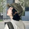 Street Style Retro Octagonal Hat Big Head Circumference Women Artist Hat Cloud Beret Cap  Women