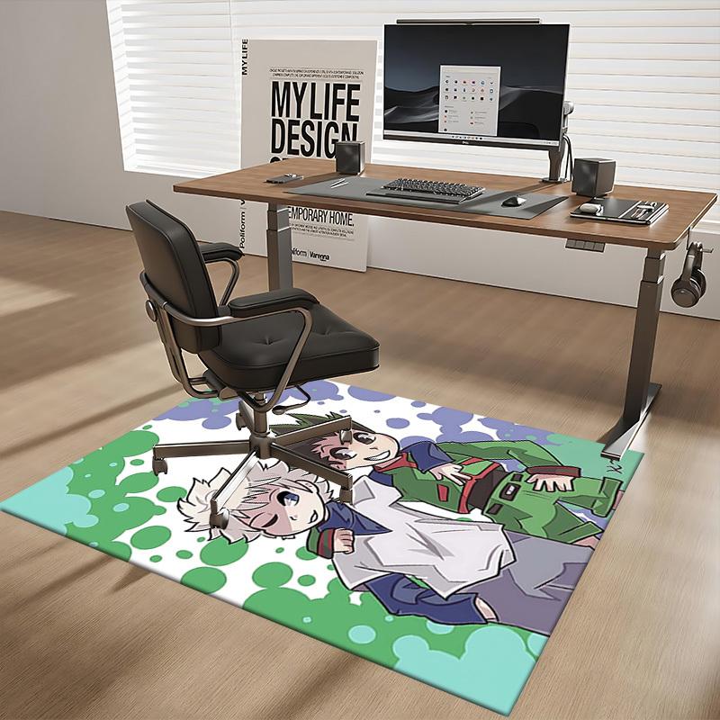 1pc Hunter X Hunter Killua and Gon Chair Mat - Anime Cartoon Design Office Chair Mat, Non-Slip Carpet for Home Decor, Suitable for All Seasons.U030