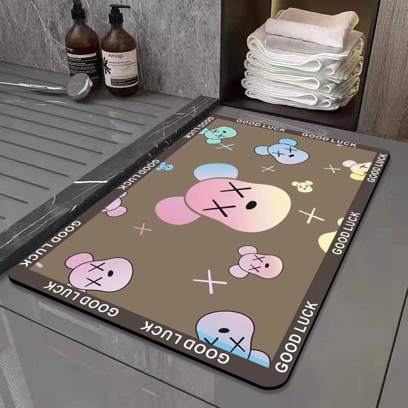New Morandi Color Bathroom Doormat Balcony Floor Mat Modern Simple Bedroom Living Room Waterproof Leave-in Carpet