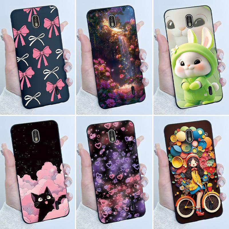 Matte Soft TPU Case For Nokia 1 Plus 2 2.1 2.2 Phone Case Luxury Cute Love Rabbit Funny Cat Black Silicone Ultra Thin Back Cover