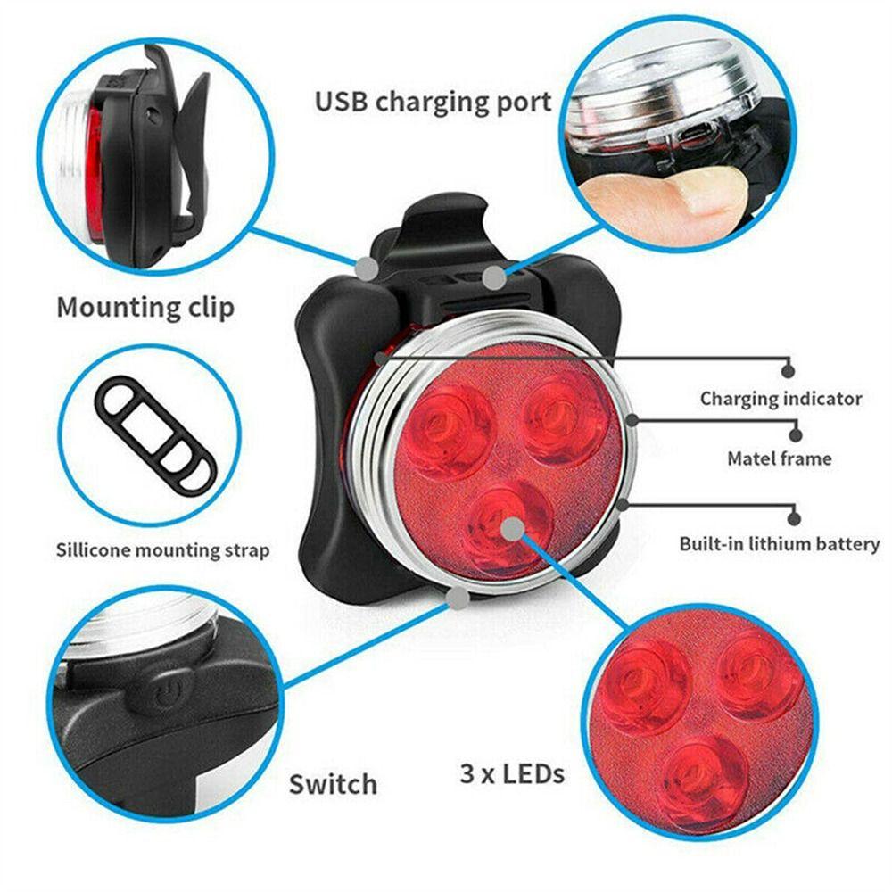 4 Light Mode Cycling Bike Taillight USB Rechargeable Bicycle Lamp  Bicycle Accessories