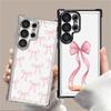 Phone Cover Funda Case for Samsung Galaxy 25 S24 FE Note 20 Ultra S23 S22 Plus S25Edge S20 Ultra S21 Fashion Pink Bow