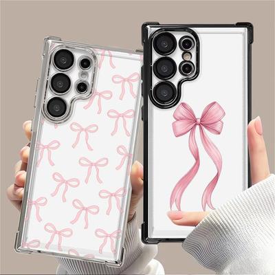 Phone Cover Funda Case for Samsung Galaxy 25 S24 FE Note 20 Ultra S23 S22 Plus S25Edge S20 Ultra S21 Fashion Pink Bow