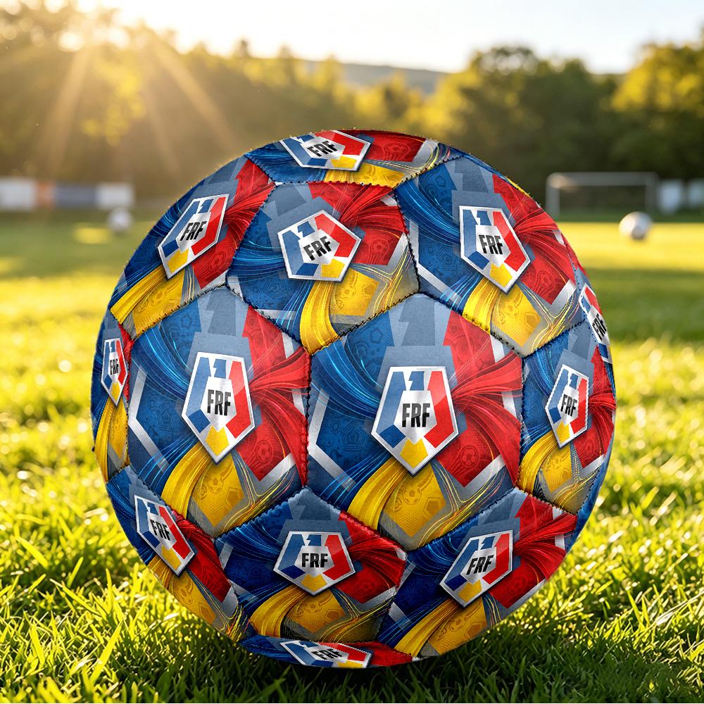 Pallone da Calcio Stampato Romania Taglia 5 Resistente all'Usura Standard per Allenamento Adulti Regalo per tifosi per Partite Sportive Indoor Outdoor