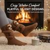 3D Knitted Cute Animal Floor Socks Handmade Crocheted Warm Sloth Panda Novelty Gifts for Kids Essential