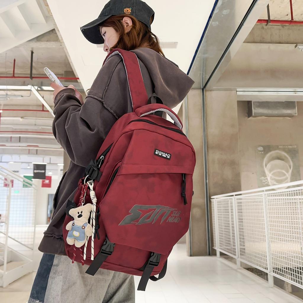 Schoolbag New Student School Bag Men's Casual Versatile Lightweight Travel Backpack Junior High School High School Student Large Capacity Backpack