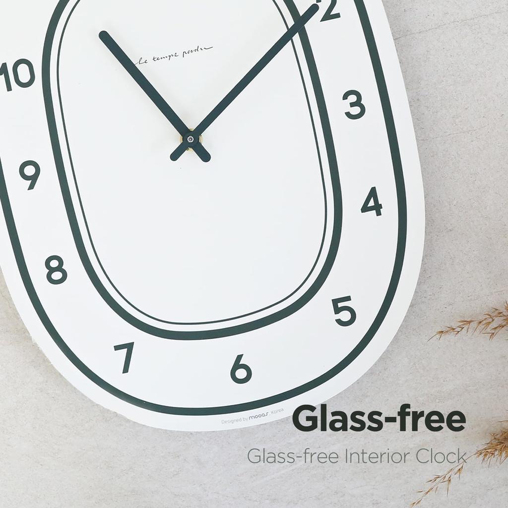 mooas Flatwood Forest Wall Clock 27cm Wooden Wall Clock Sweep Movement Decorative Wall Clock Battery Powered Wall Clock Clock for Non-Ticking