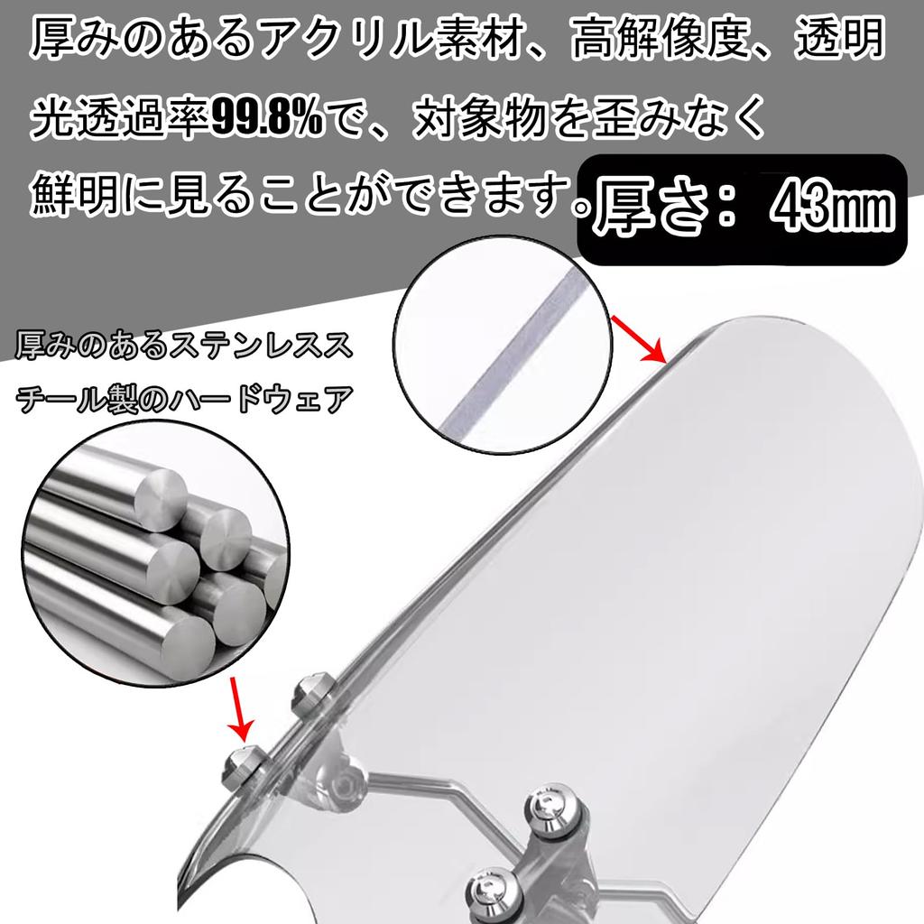 KAGEFUNE For DAX125 DAX125 ST125 2025 Motorcycle Windshield Air Fairing, Front Wind Deflector, Handlebar