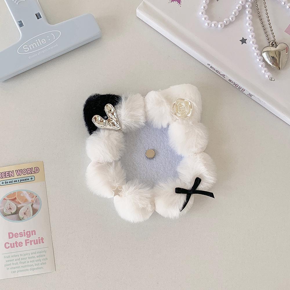 Cute Cat Ear Badge Holder School Student Picture Decoration Unique Pain Bag Accessory Plush Badge Display Pendant Charming