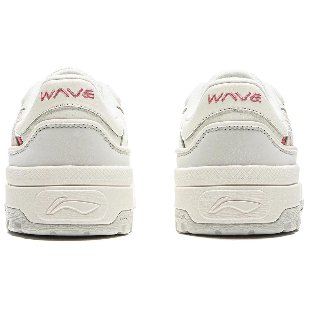 Li Ning Weiwulow Fleece Retro Comfortable Wear-Resistant Lightweight Low-Top Skate Shoes Women sneaker White Gray AGCV264-1