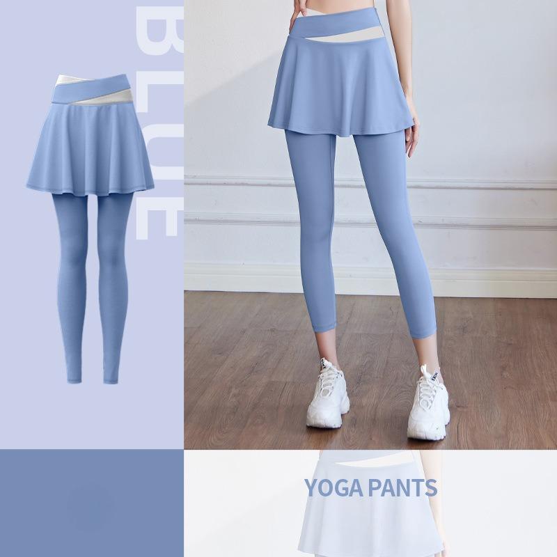 

Нові жіночі штучні штани для йоги із завищеною талією та стегнами для фітнесу, які відповідають кольорам 2XL світло-синій колір