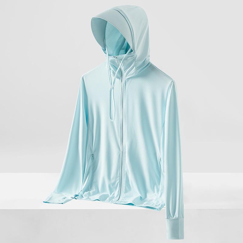 UPF50+ Sonnenschutzkleidung Sommer Eisseide Dünn Atmungsaktiv Outdoor Professionelle Angel-Sonnenschutzkleidung Abnehmbare Krempe