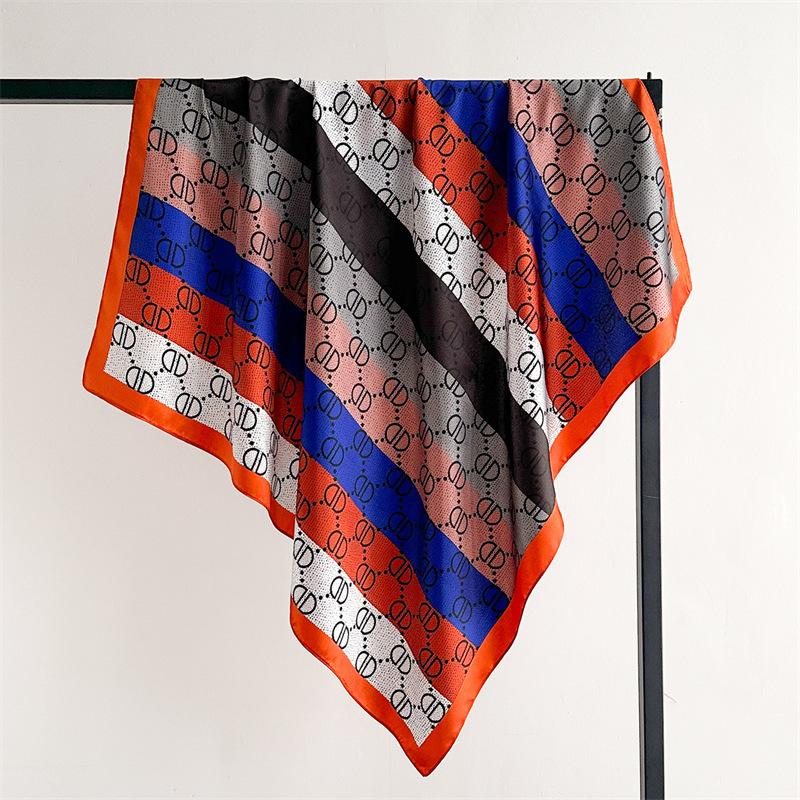 90 * 90 cm Nytt silkeskjerf Dame Vår- og sommerdekorativt skjerf Solkrem reisesjal Høst- og vinterskjerf tynn utgave