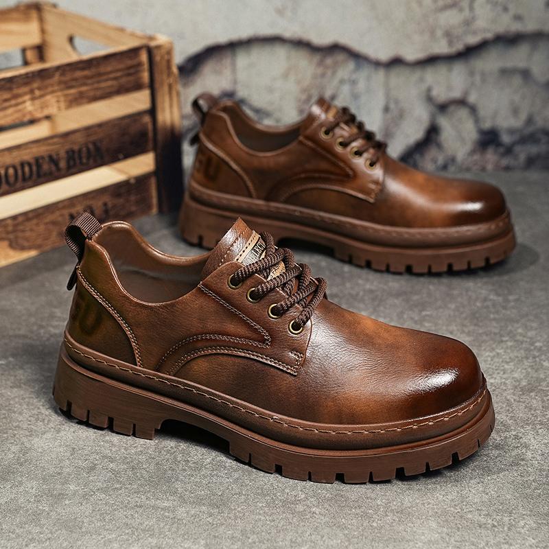 2025 High quality autumn and winter collection men's formal shoes, British fashion style low top leather shoes