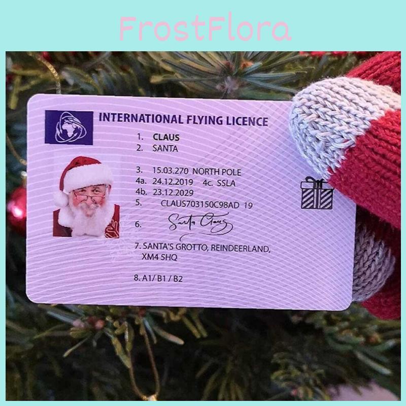 Premium Santa Claus Driving License Christmas Novelty Gift Card Plastic Material