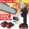 1080W 4 Inch 88VF Mini Electric Chain Saw with 1/2 Upgraded Battery Rechargeable Woodworking Pruning One-handed Saw Garden Tool