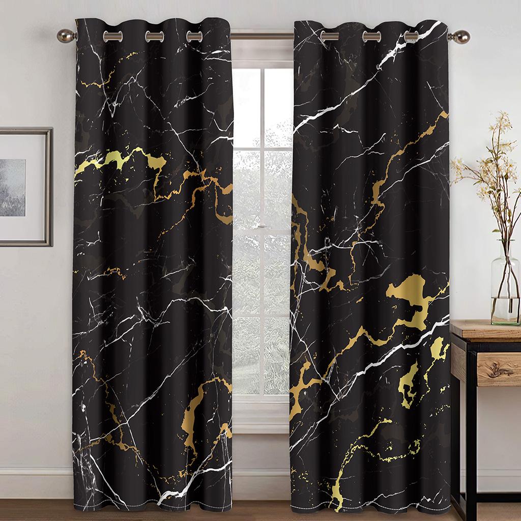 

3d blakc и gold занавеска спальня декор ультра микро затенение гостиная занавески 2 шт гостиная занавески для гостиной роскошь 120W243H&Grommet Top
