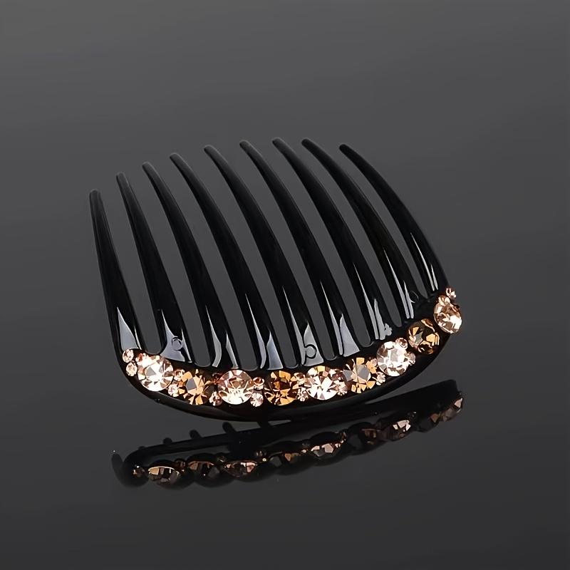 

Rhinestone 9-Tooth Hair Comb Elegant Bangs Styling Clip with Secure Hold for Wedding Party Fashion Accessory жёлтый