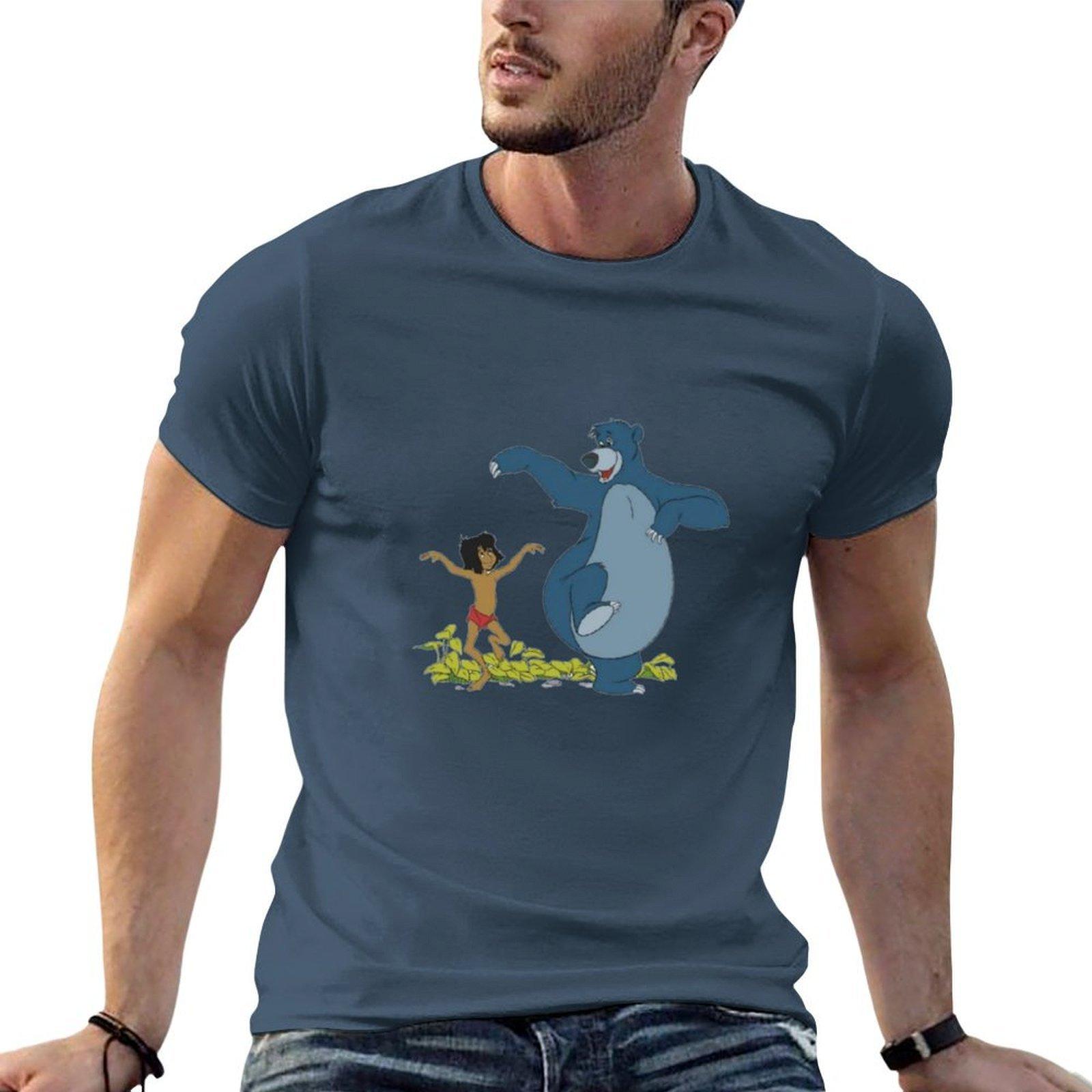 Mowgli and baloo T-Shirt cotton tshirt 100% t shirt Unisex luxury Unisex t shirt luxury T-shirt S