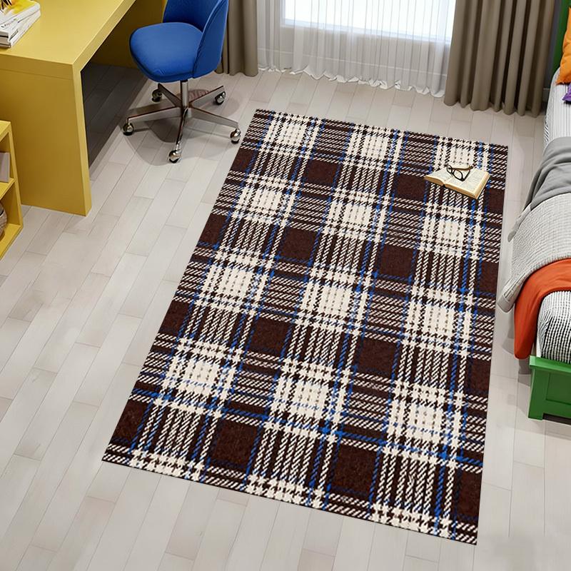 Plaid Pattern Pattern Area Rug, Office Carpet Indoor Outdoor Entrance Doormat, Non-Slip Soft And Comfortable, Living Room, C122041