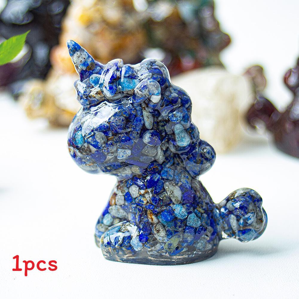Unicorn Resin Figurine With Handcrafted Crystal Texture For Home Decor And Giftgiving