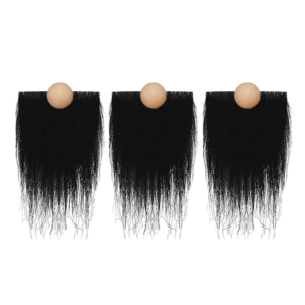 3Pcs Gnome Beards Wooden Balls Faux Fur Dwarf Beard Wood Gnome Nose DIY Crafts Supplies Gnome Beard Craft Fur for Party Decor