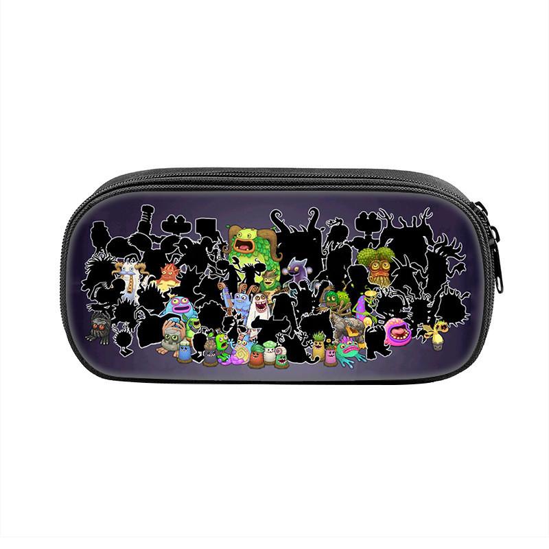 My Singing Monsters Pencil Case Nylon Storage For Students With Fun Cartoon Design
