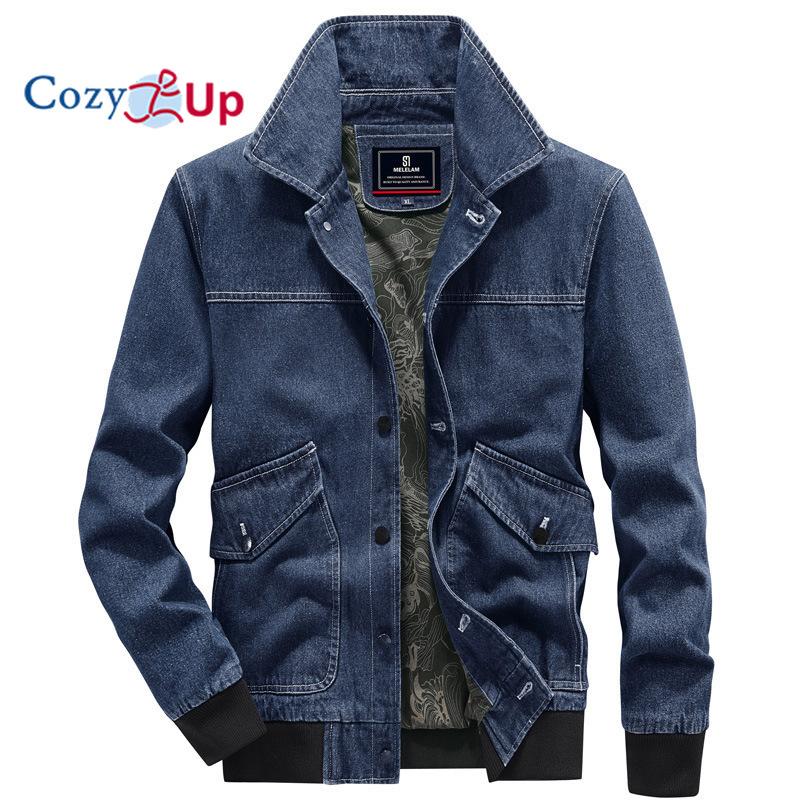 

Уютная мужская джинсовая куртка, классическое джинсовое пальто дальнобойщика, легкая повседневная потертая верхняя одежда, топы 4XL синий
