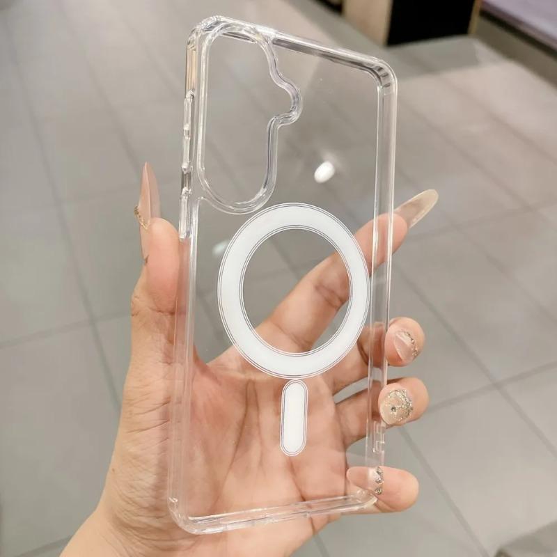 For Magnetic Clear Acrylic Case For Samsung Galaxy S26 S2 Edge S24 S23 S22 Plus Ultra FE A37 A7 A36 A6 A3 A Cover